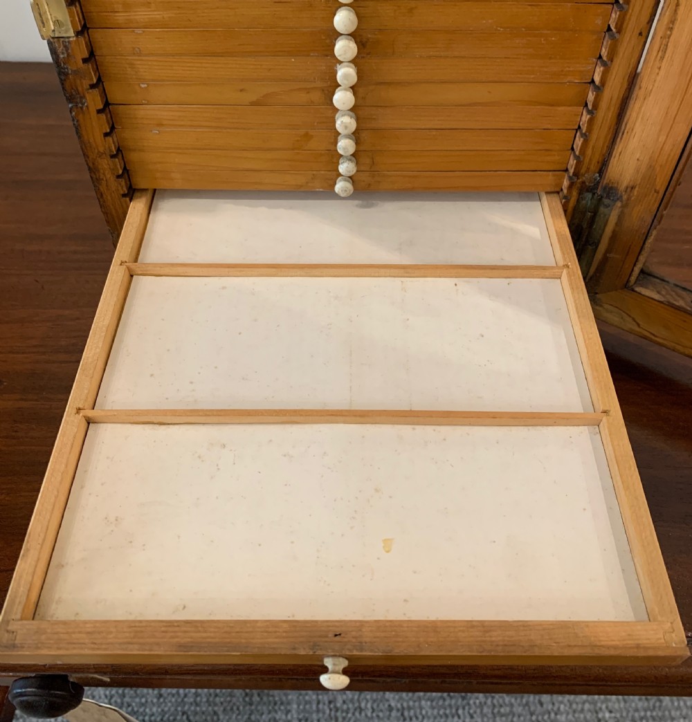 Antique Pine Microscope Slide Cabinet View XI