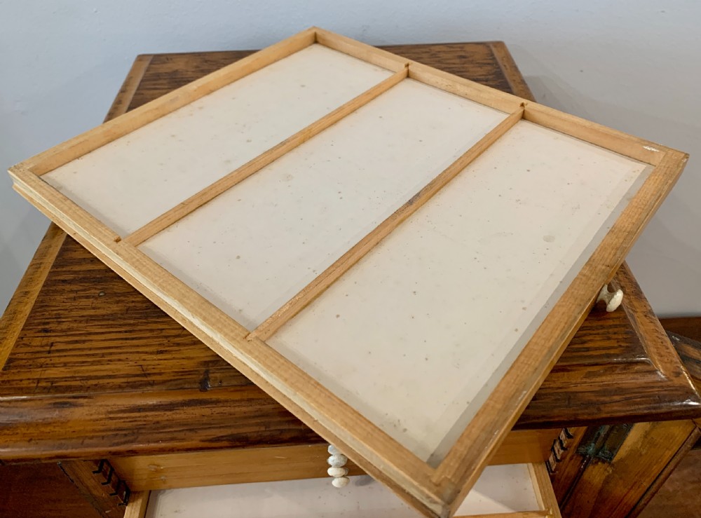 Antique Pine Microscope Slide Cabinet View XVII