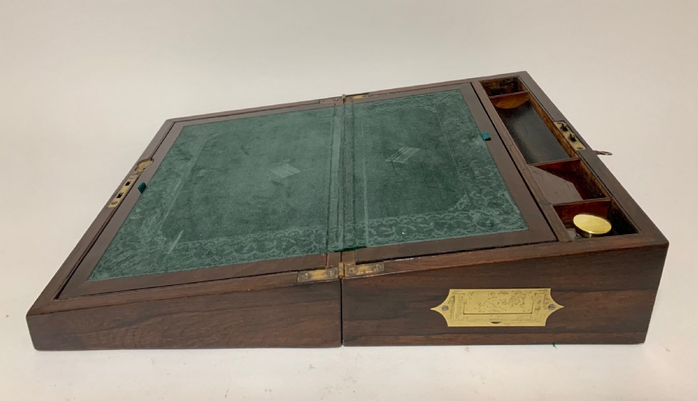 William IV Rosewood Brass Inlaid Writing Slope Box View VII