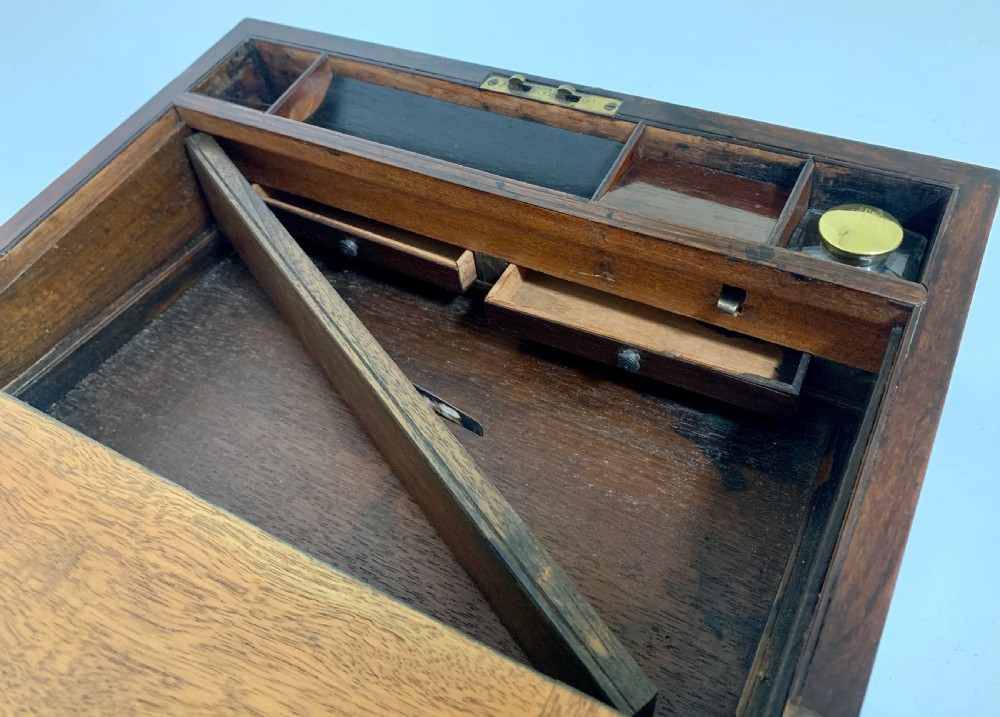 William IV Rosewood Brass Inlaid Writing Slope Box View VIII