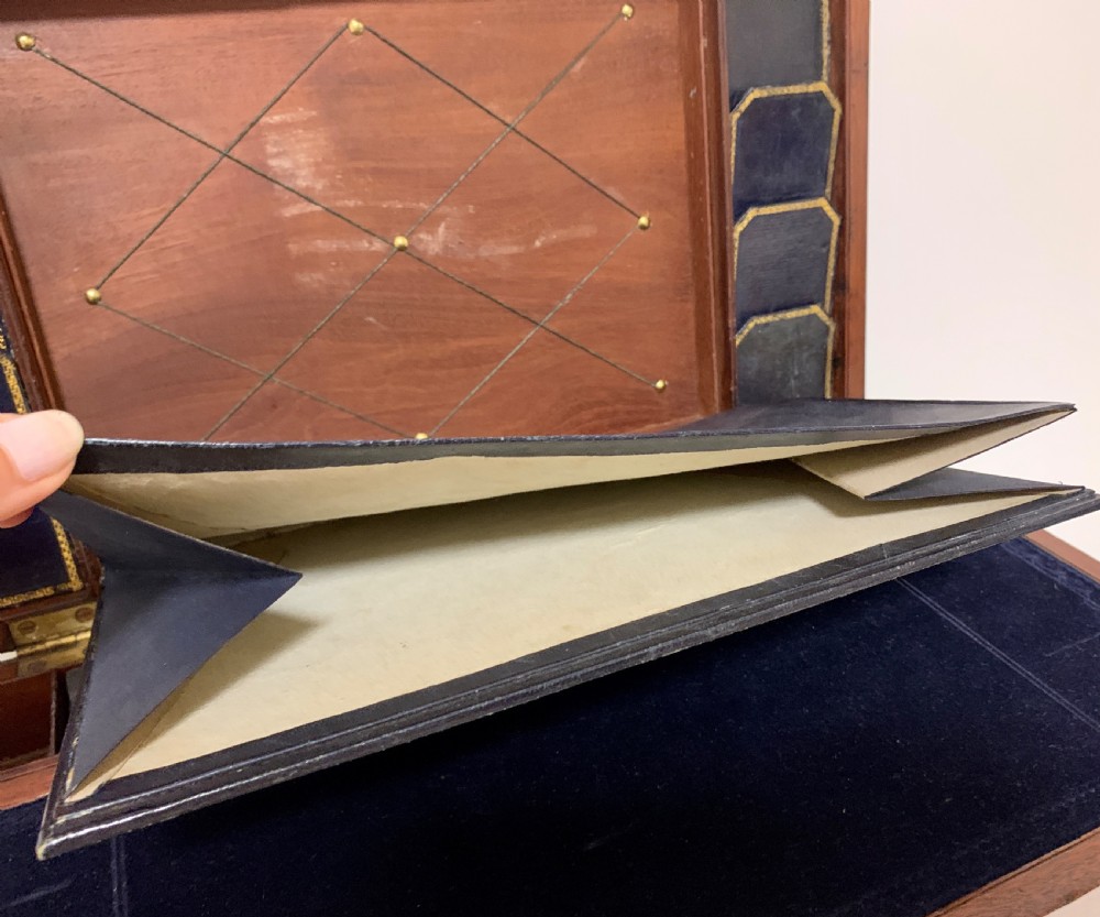 Antique Mahogany Brass Bound Campaign Writing Slope View XVI