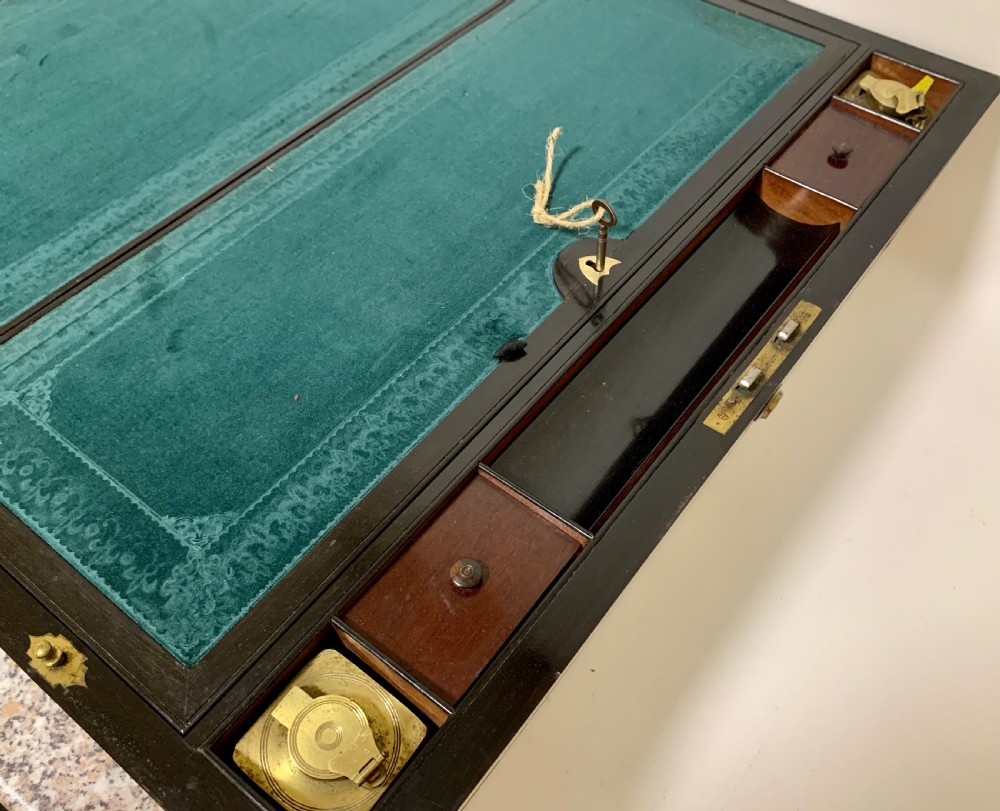 Georgian Mahogany Campaign Writing Slope View VIII