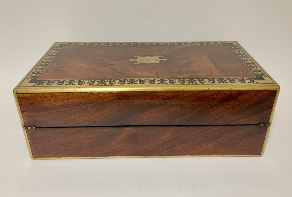 Georgian Mahogany Campaign Writing Slope View XIII