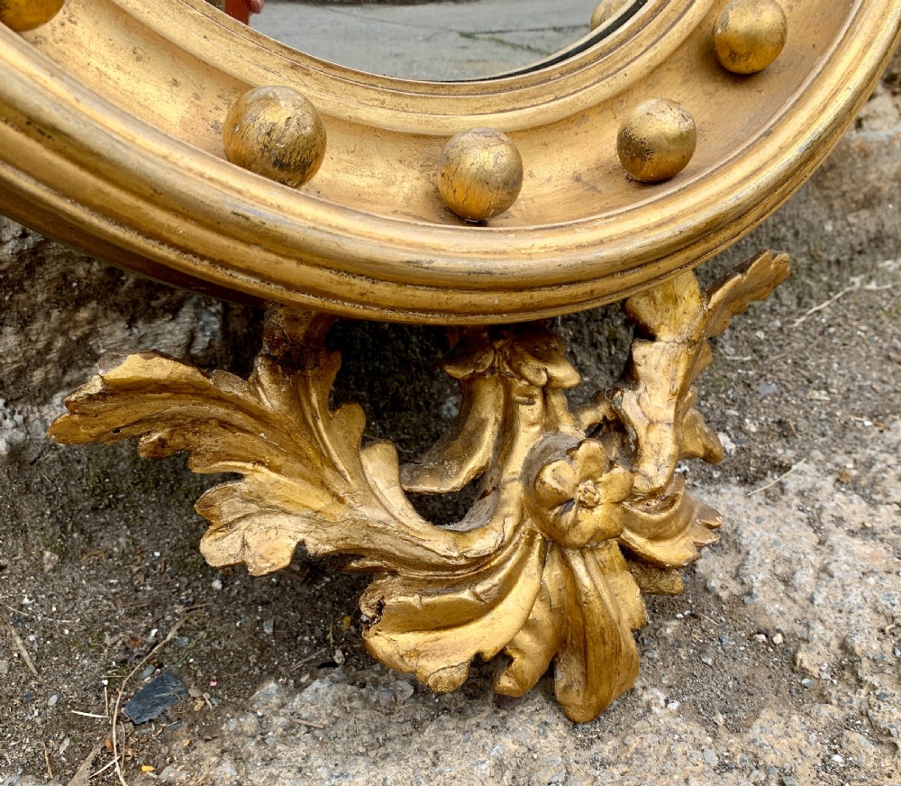 Regency Gilt Convex Mirror with Eagle View VI