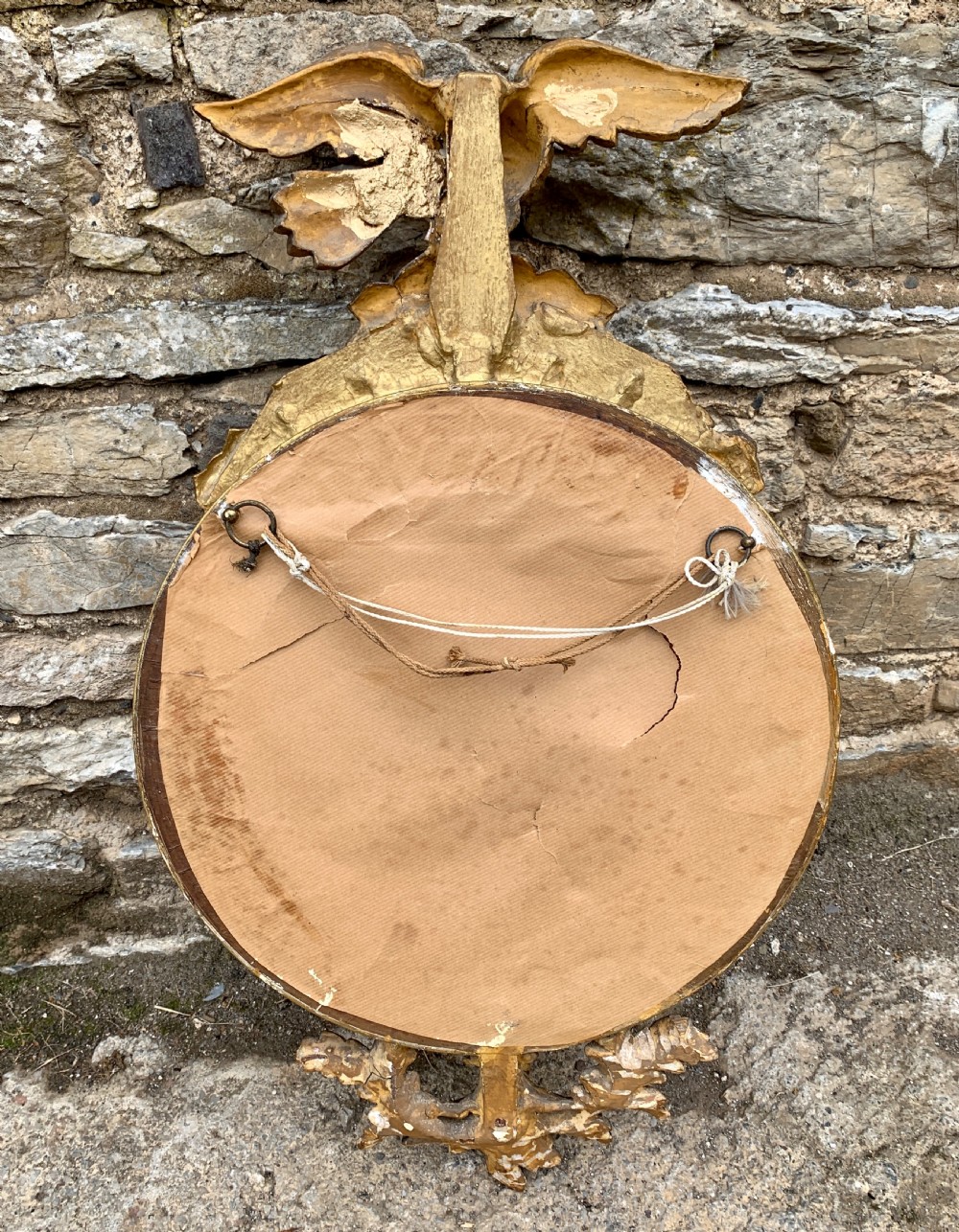 Regency Gilt Convex Mirror with Eagle View XIII