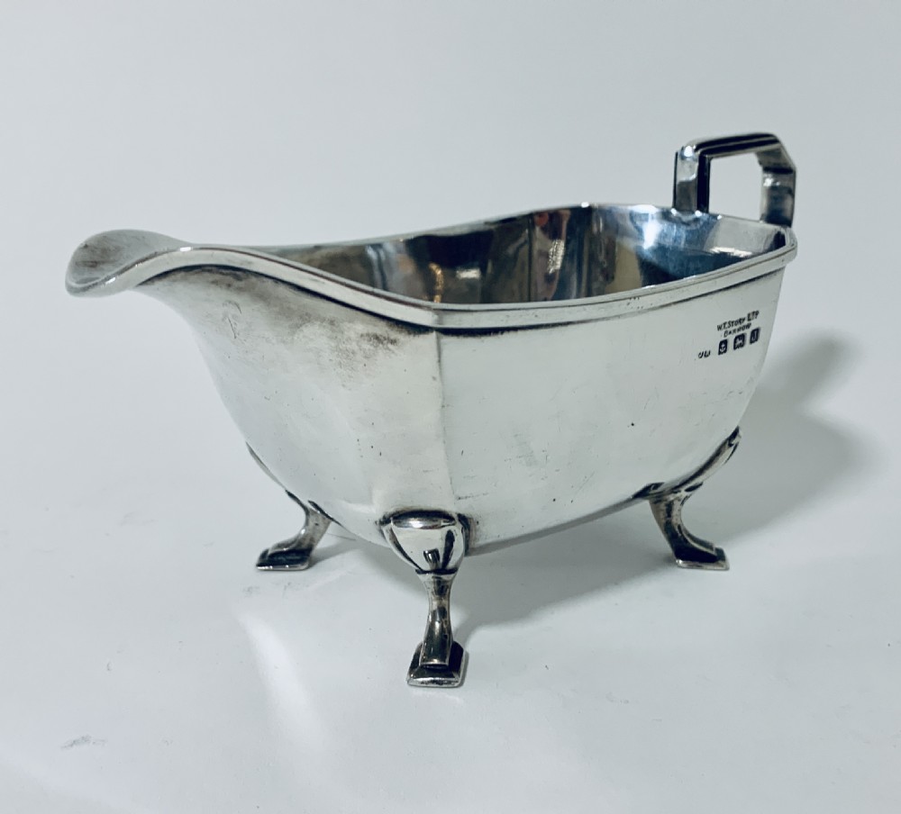 Antique Solid Sterling Silver Gravy Boat Jug View IV