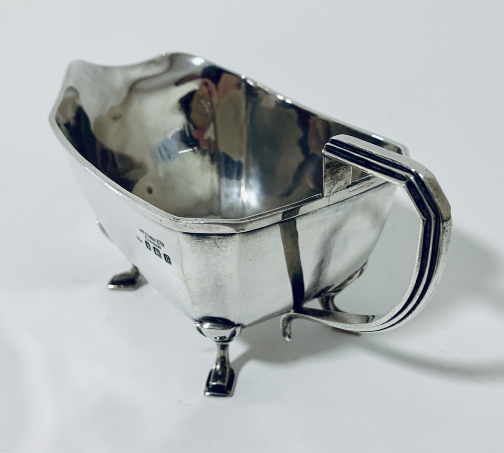 Antique Solid Sterling Silver Gravy Boat Jug View VIII