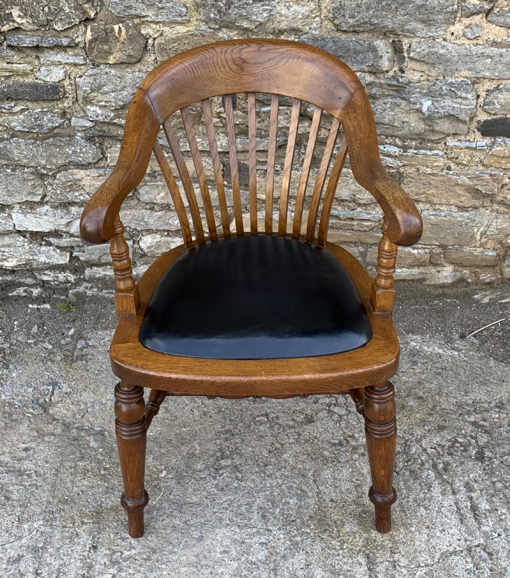 Antique Oak Captains Desk Chair