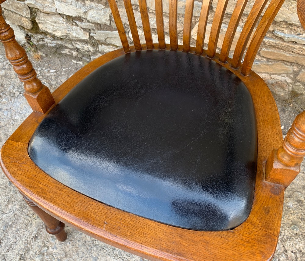 Antique Oak Captains Desk Chair View II