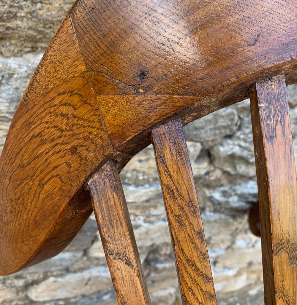 Antique Oak Captains Desk Chair View XVI