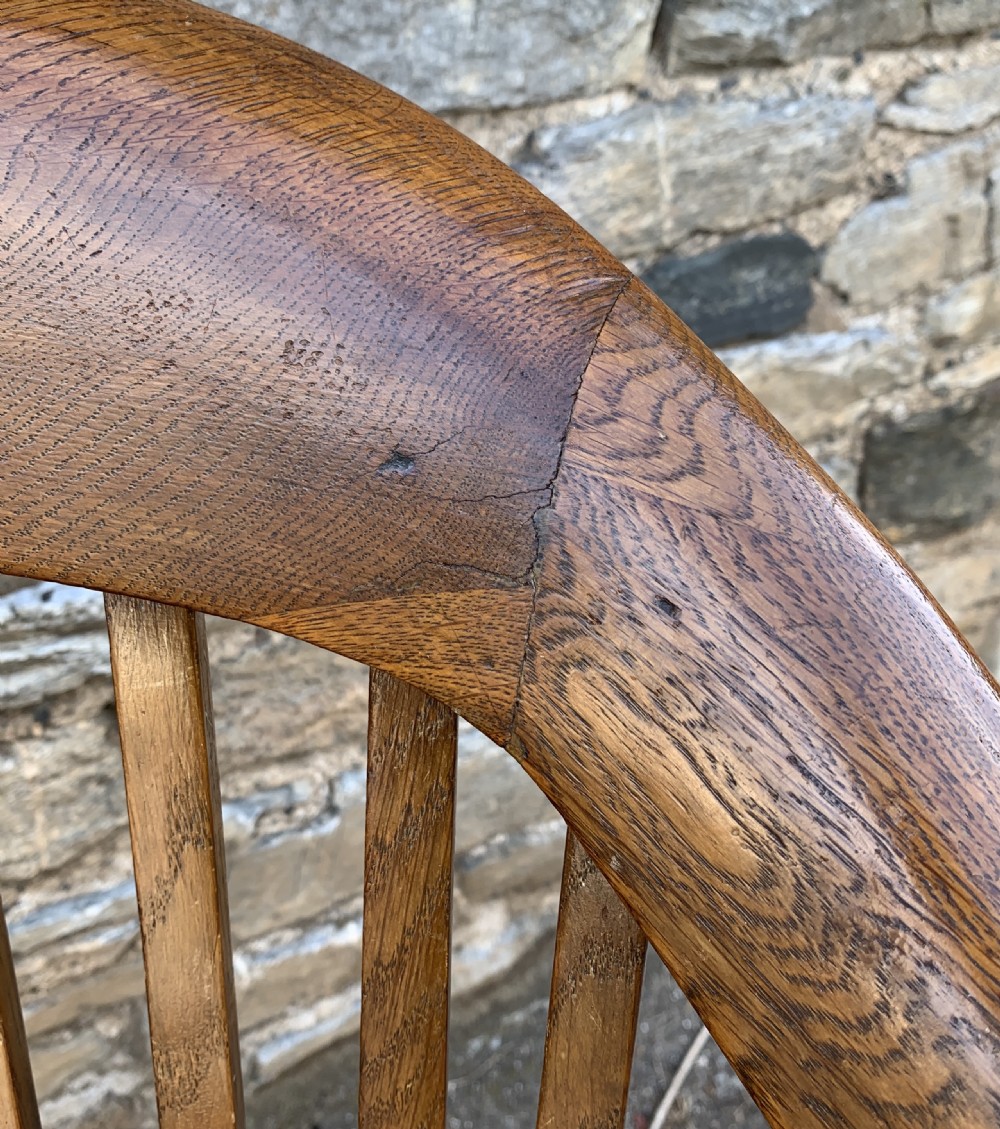 Antique Oak Captains Desk Chair View XVII