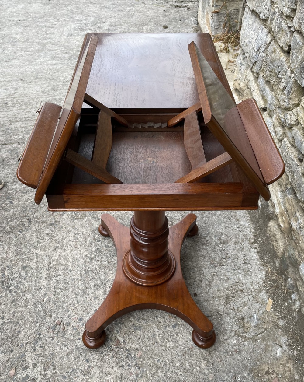 Victorian Mahogany Adjustable Reading Table by Ward View II