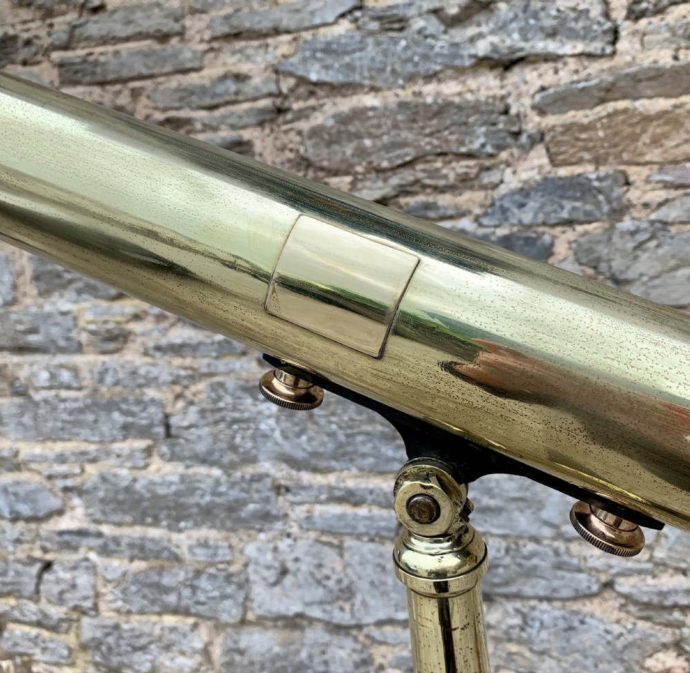 Antique Broadhurst Clarkson & Co Brass Telescope on Tripod View VII