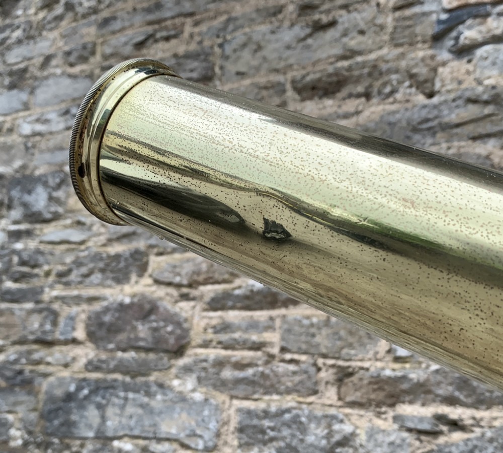 Antique Broadhurst Clarkson & Co Brass Telescope on Tripod View IX