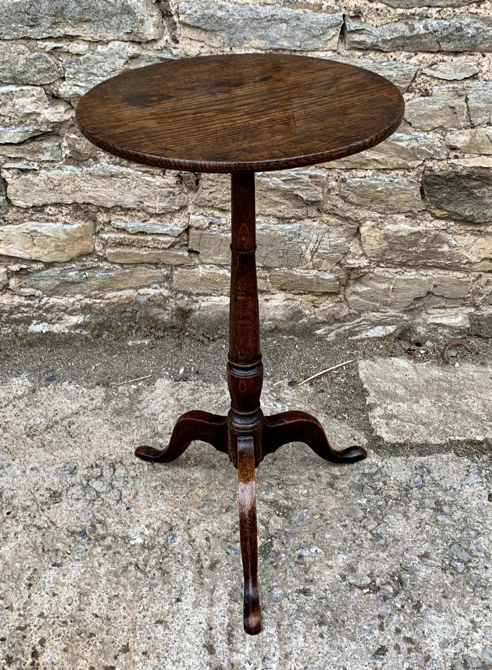 Antique Georgian Oak Candle Table