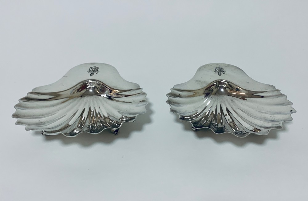 Pair of 18th Century Solid Silver Butter Dishes View II