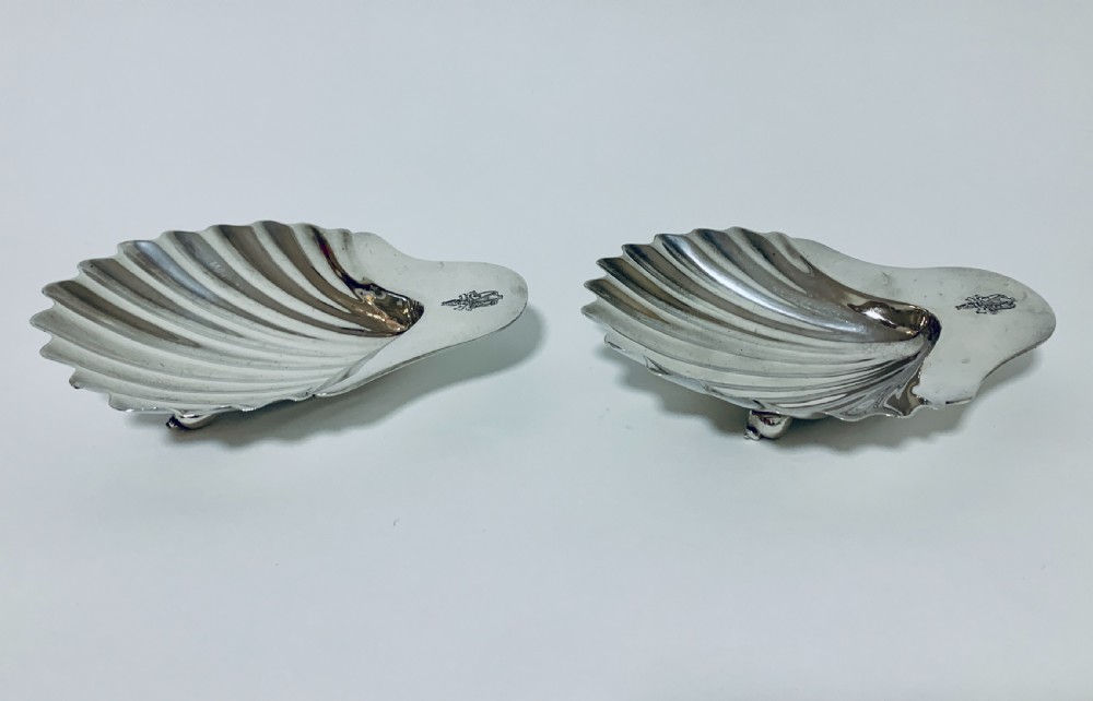 Pair of 18th Century Solid Silver Butter Dishes View III