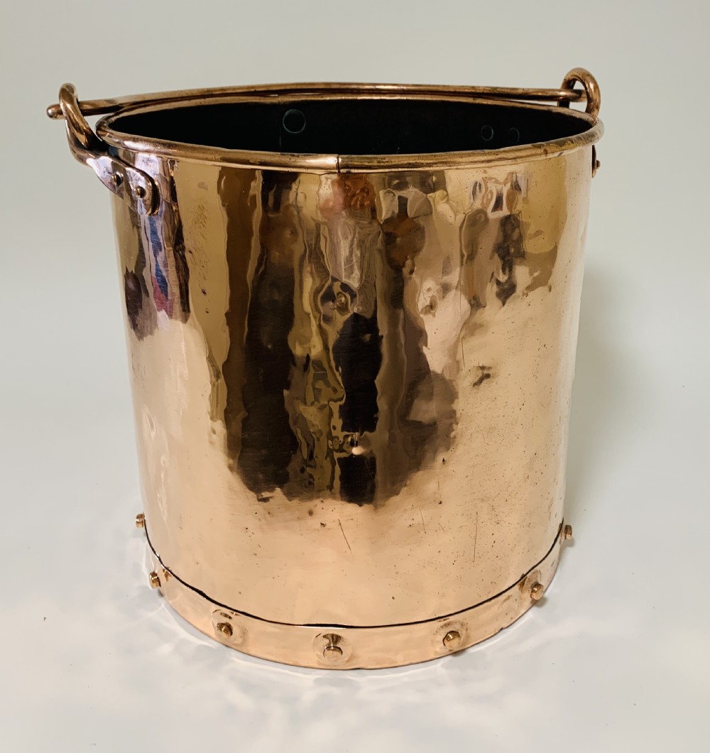 Antique Riveted Copper Bucket View IX