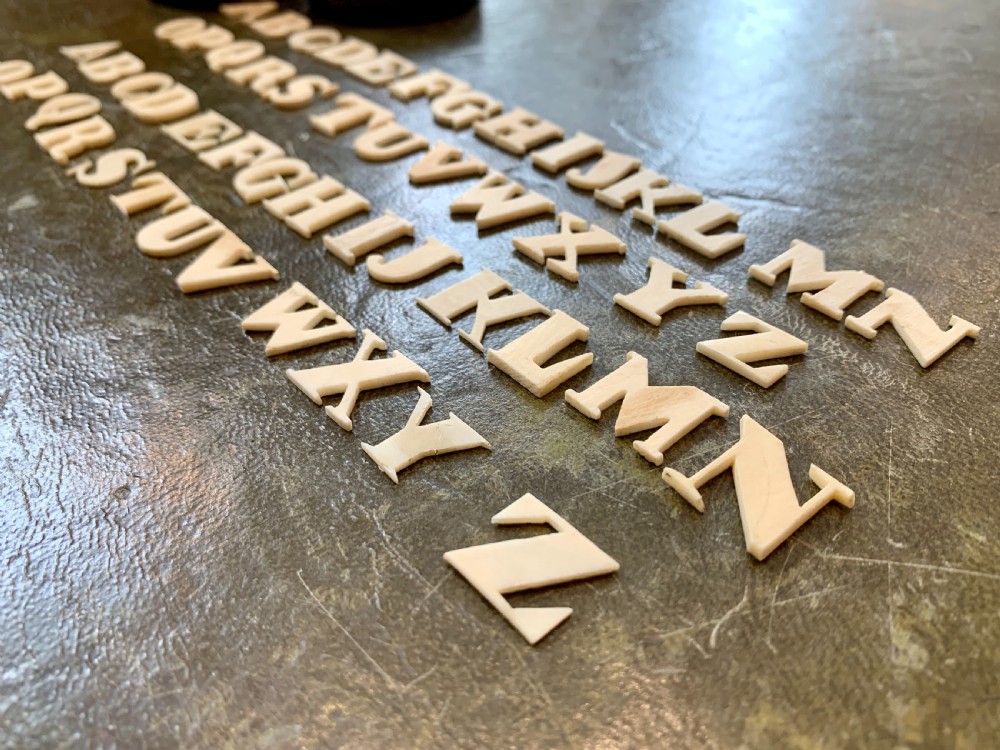 Set of Antique Victorian Bone Spelling Alphabet Letters View II