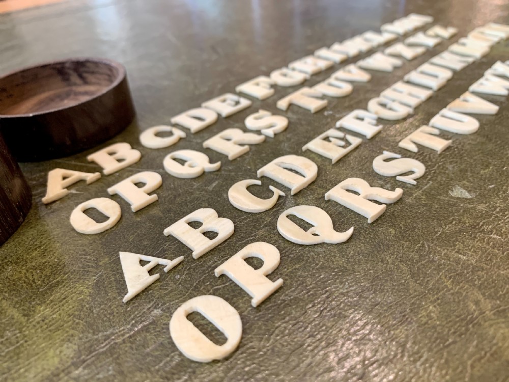 Set of Antique Victorian Bone Spelling Alphabet Letters View IV