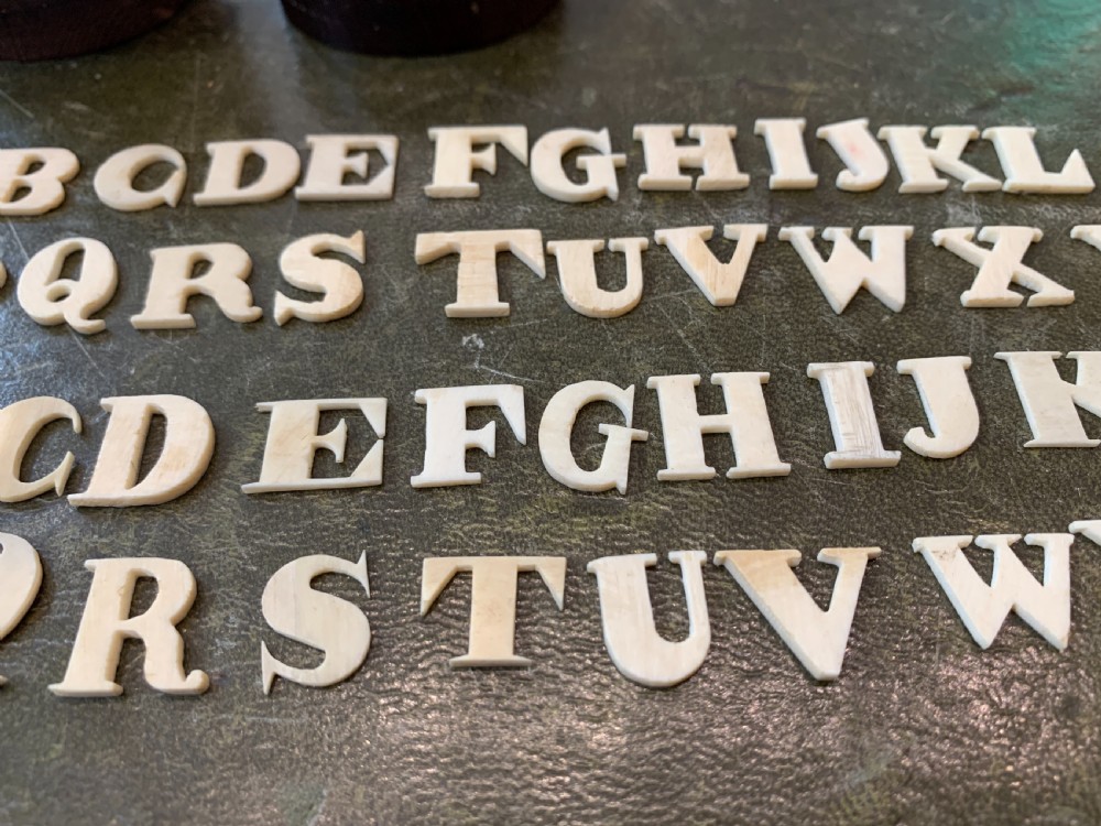 Set of Antique Victorian Bone Spelling Alphabet Letters View V