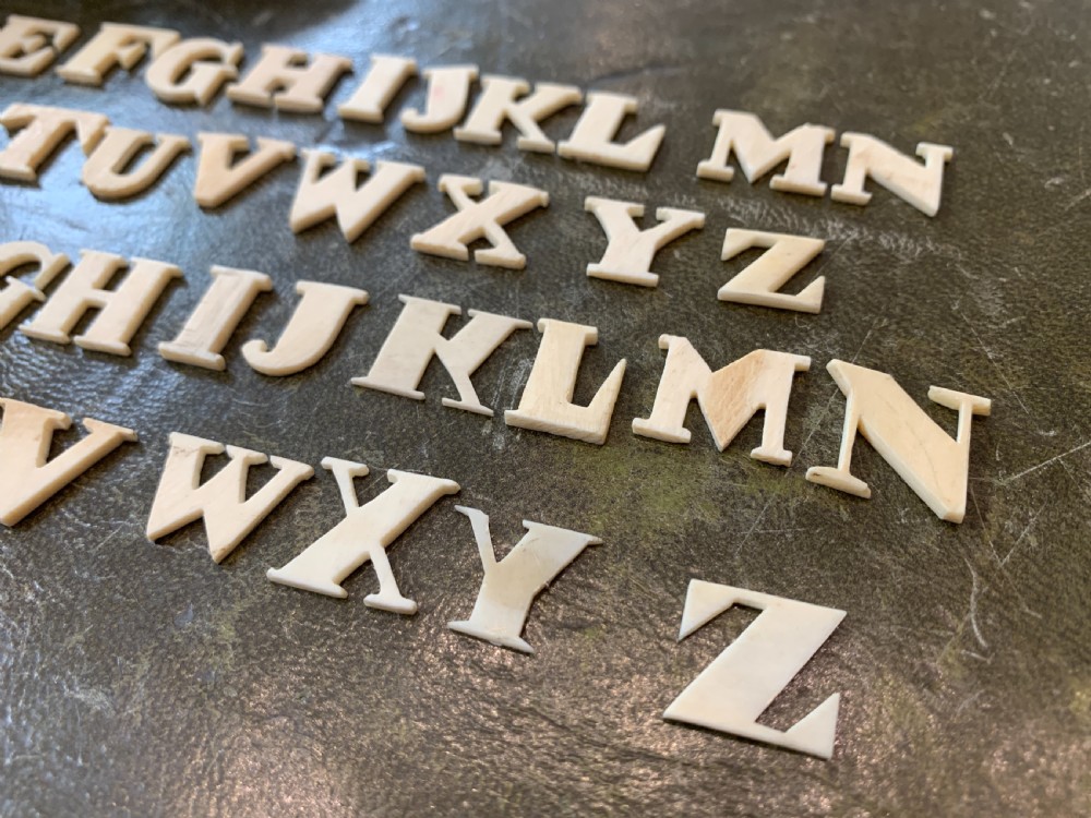 Set of Antique Victorian Bone Spelling Alphabet Letters View VI