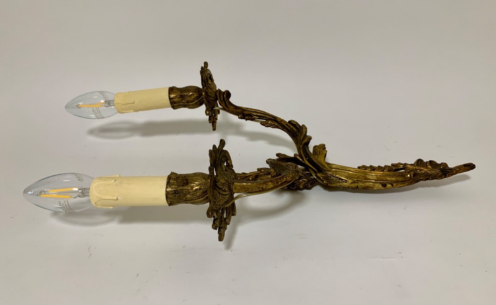 Antique Gilt Metal Wall Light View X