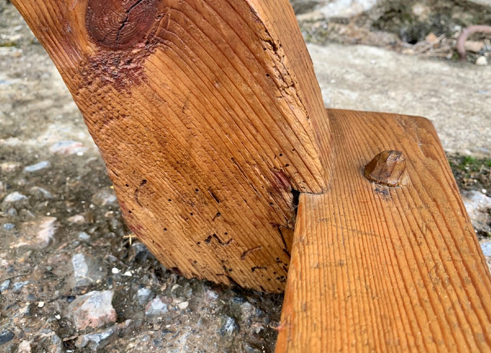 Antique Swedish Pine X-Frame Trestle Table View XVII