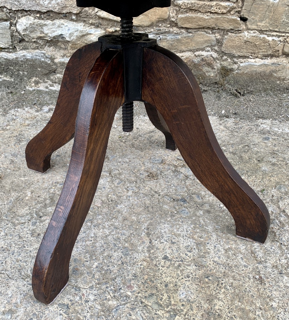 Antique Oak Swivel Desk Chair View VIII