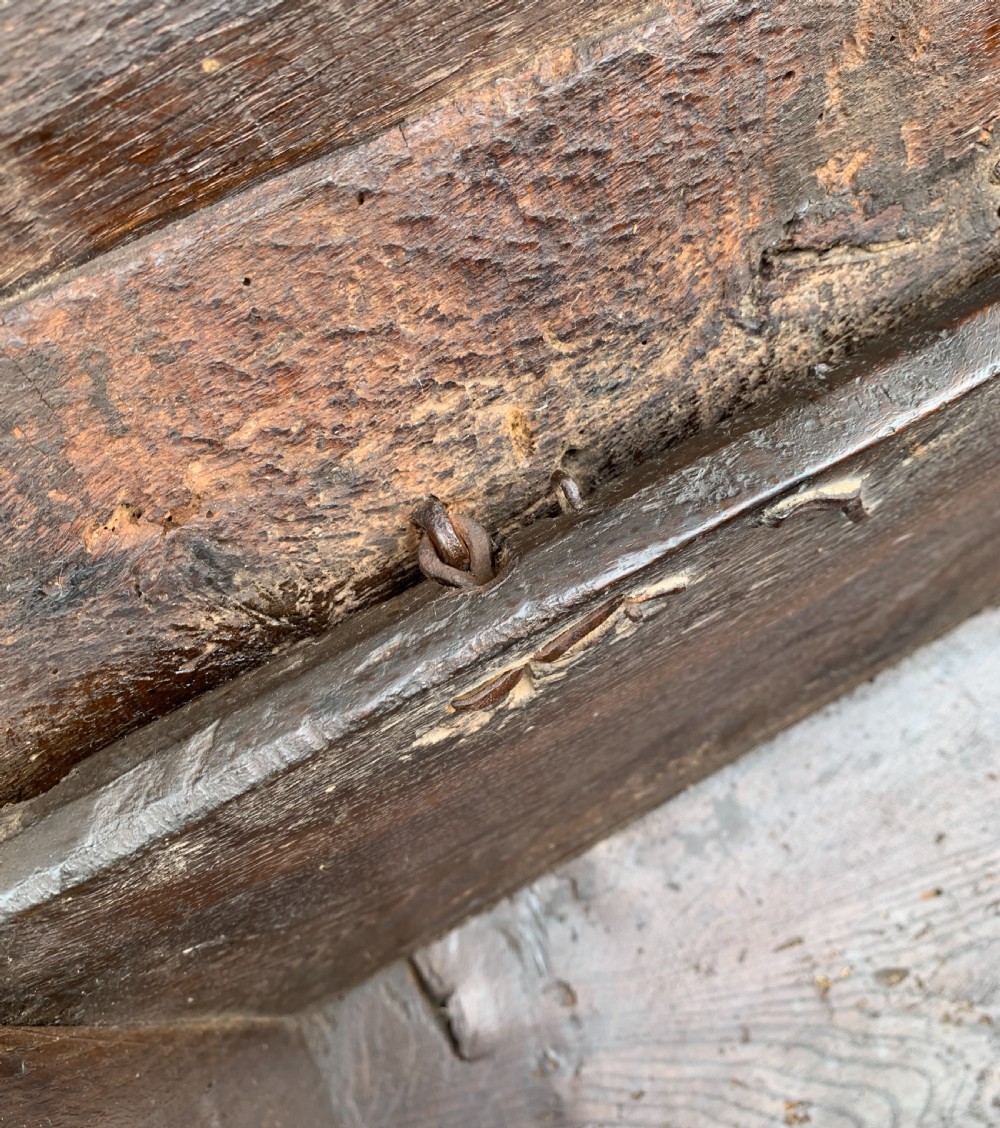 Small Early 18th Century Oak Panelled Coffer View XXII