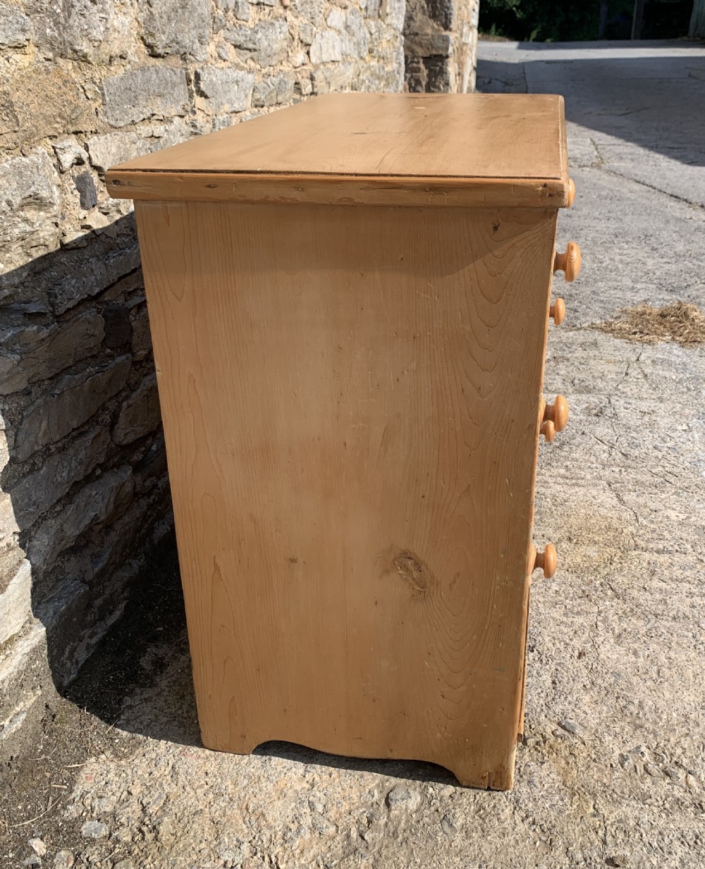 Small Victorian Stripped Pine Chest of Drawers View IV