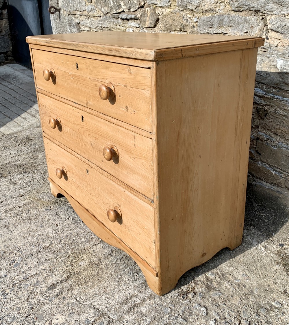 Small Victorian Stripped Pine Chest of Drawers View V