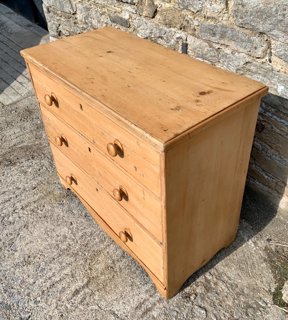Small Victorian Stripped Pine Chest of Drawers View VI