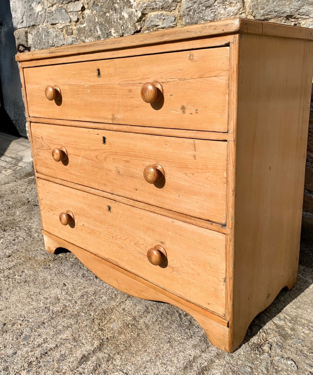 Small Victorian Stripped Pine Chest of Drawers View IX
