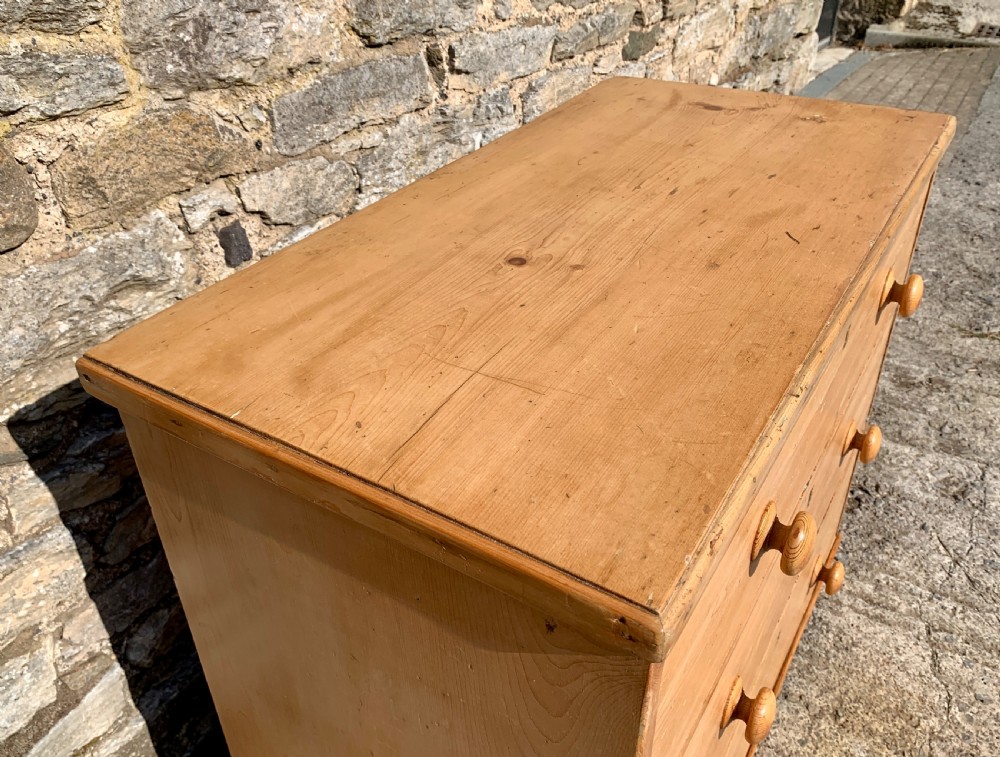 Small Victorian Stripped Pine Chest of Drawers View X