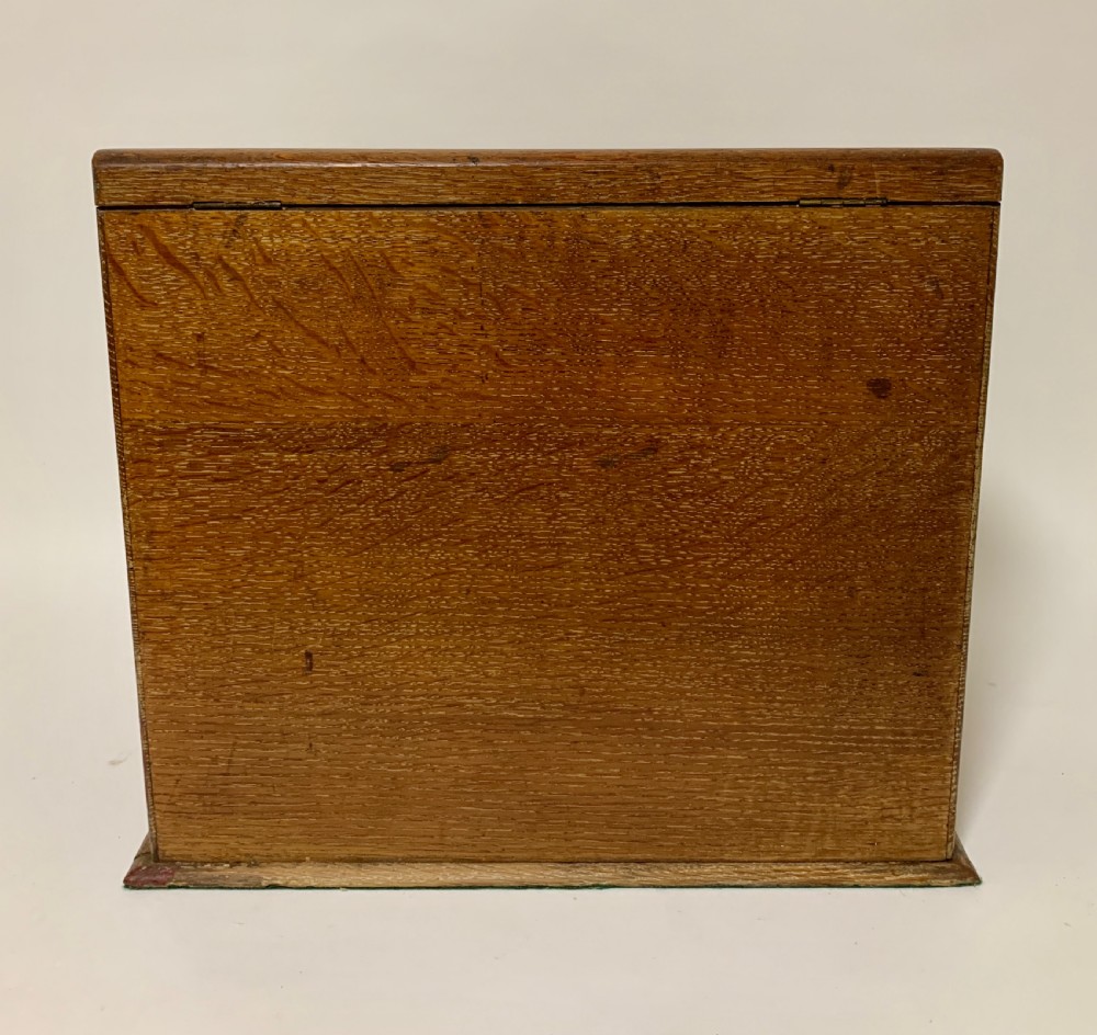 Antique Oak Desktop Stationery Cabinet with Calendar View XIII