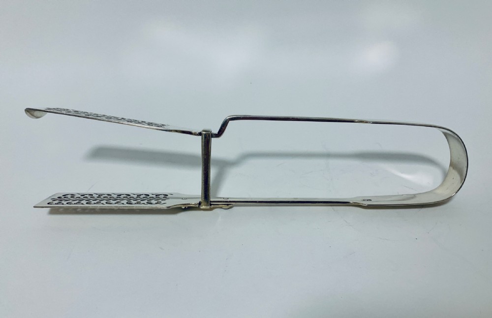 Antique Georgian Solid Silver Asparagus Servers Tongs  View VII