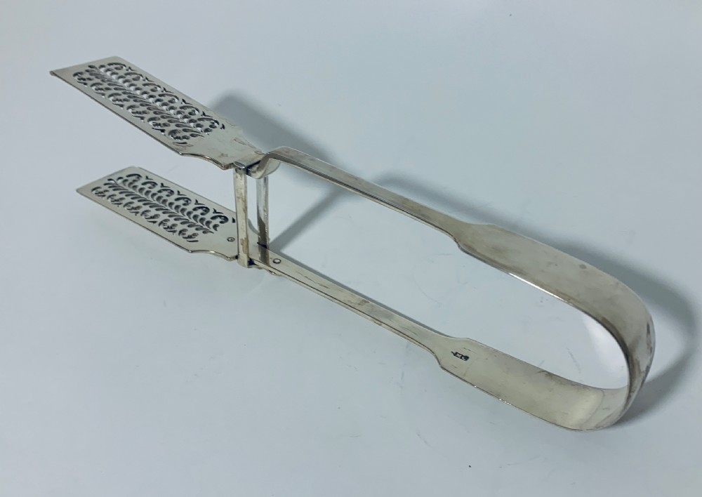 Antique Georgian Solid Silver Asparagus Servers Tongs  View XIII
