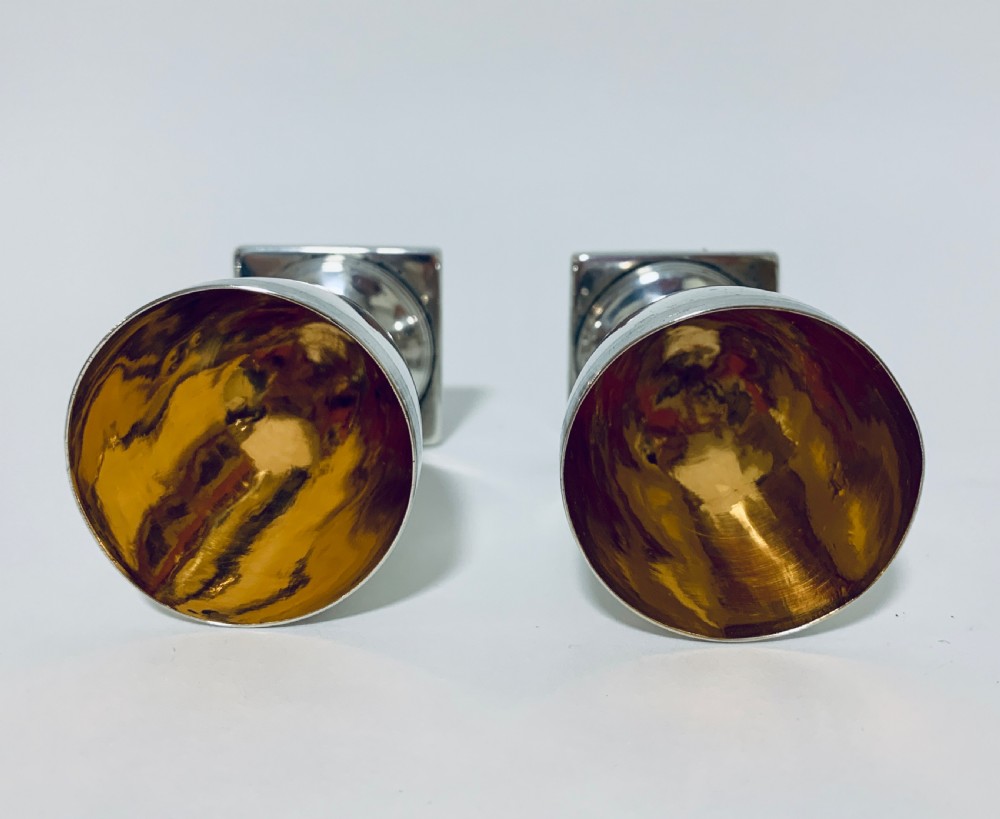 Pair of 18th Century Georgian Solid Sterling Silver Salt and Pepper Shakers Pepperettes  View IX