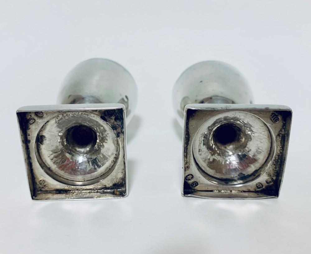 Pair of 18th Century Georgian Solid Sterling Silver Salt and Pepper Shakers Pepperettes  View X