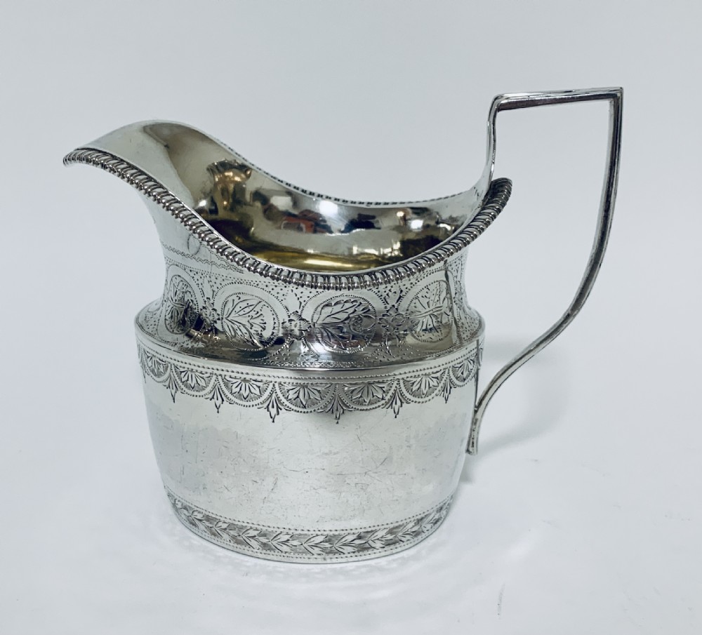 Antique Georgian Solid Sterling Silver Milk or Cream Jug Chester 1801