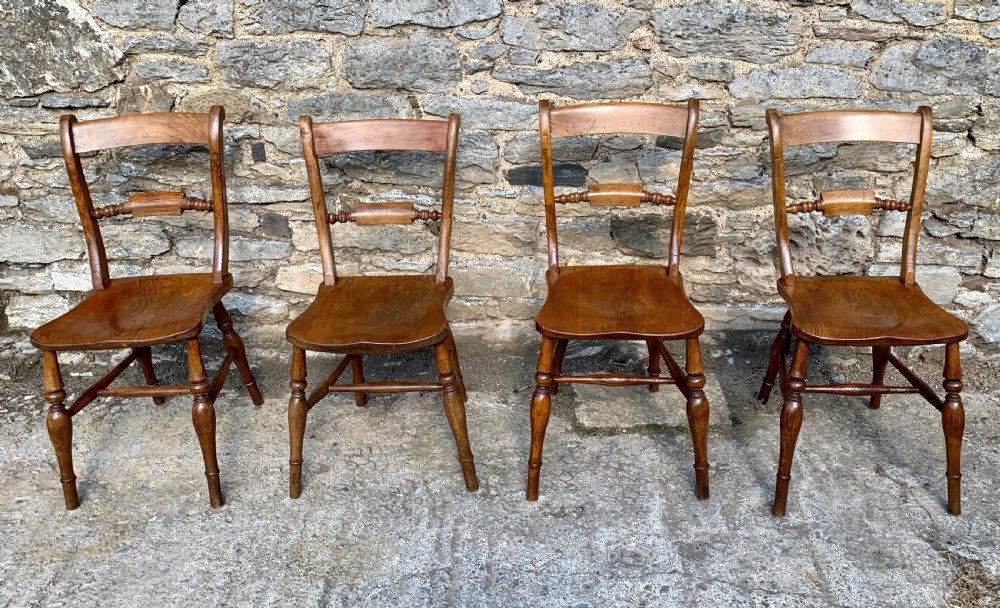 Set of 4 Victorian Bar Back Dining Chairs