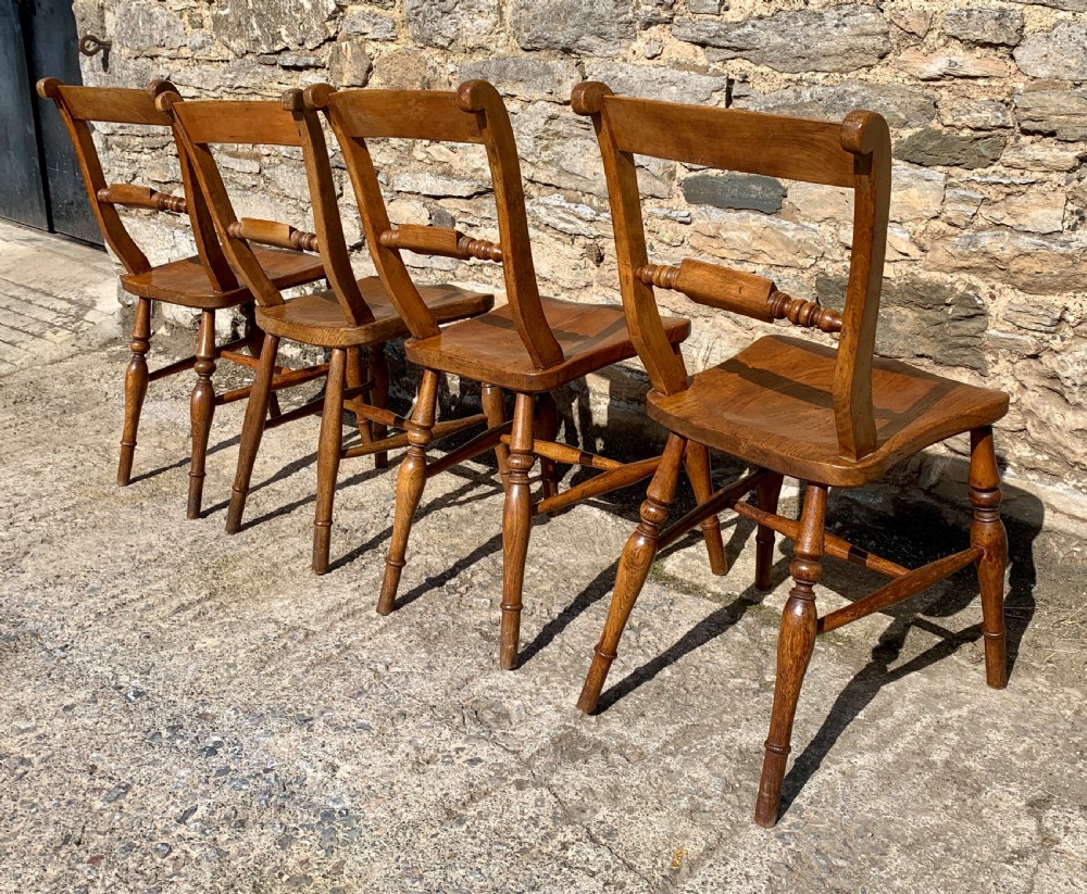 Set of 4 Victorian Bar Back Dining Chairs View X
