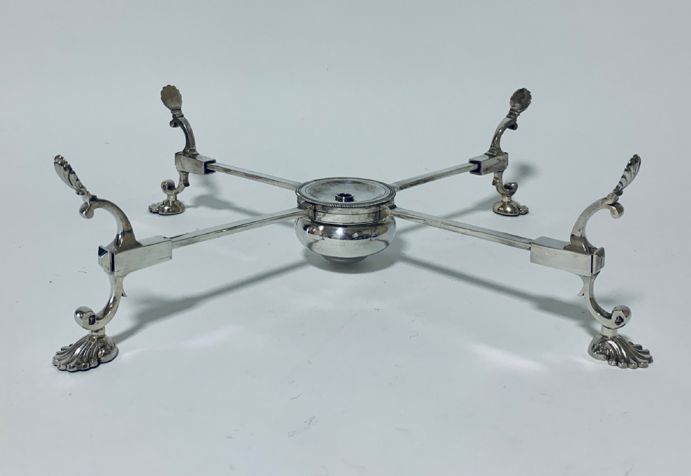 18th Century Georgian Solid Sterling Silver Dish Cross Warmer  View II