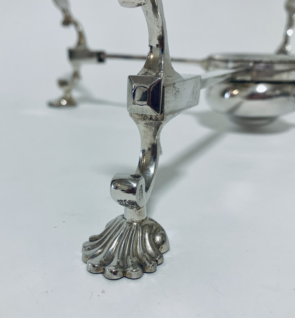 18th Century Georgian Solid Sterling Silver Dish Cross Warmer  View IV