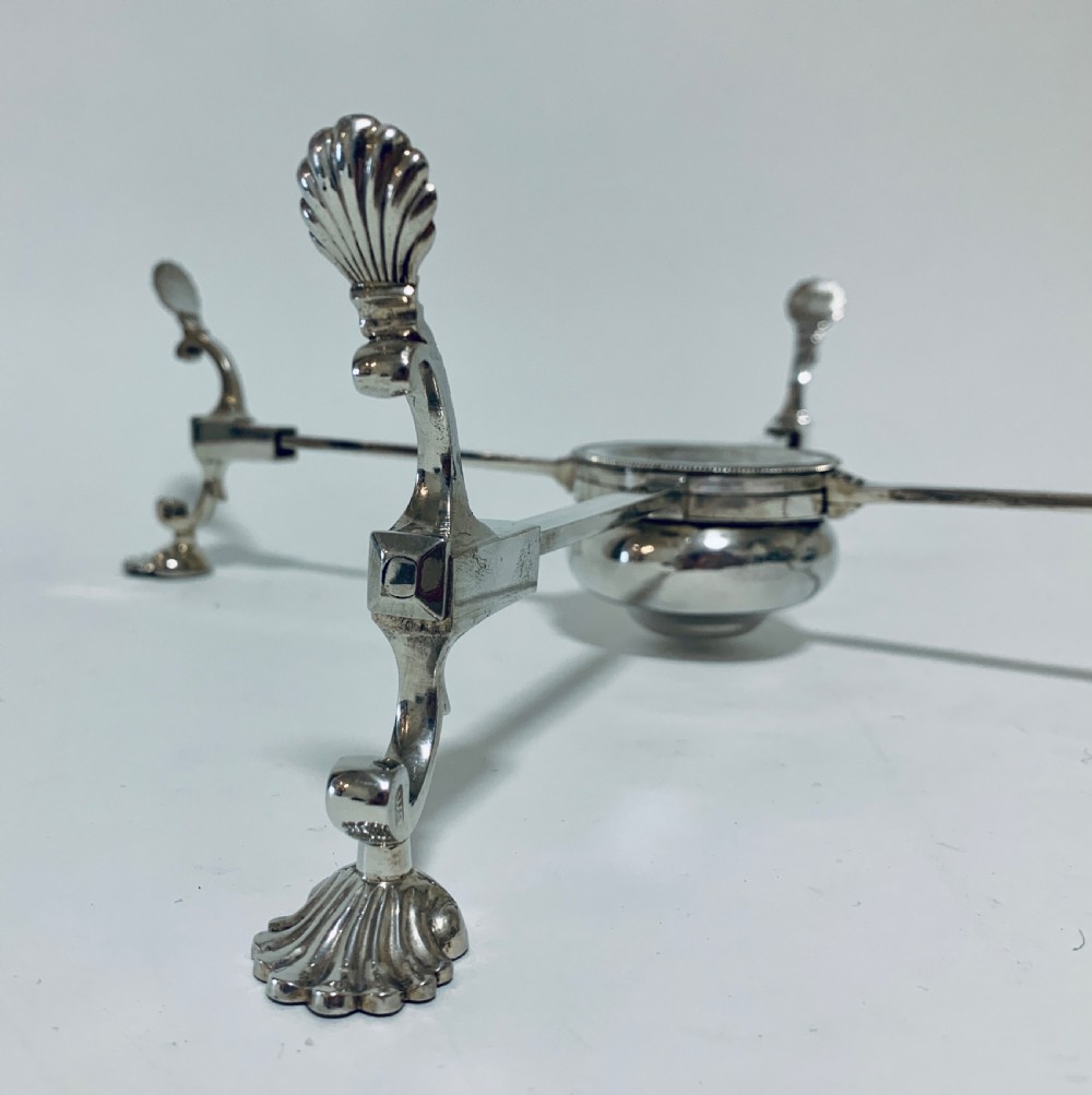 18th Century Georgian Solid Sterling Silver Dish Cross Warmer  View V