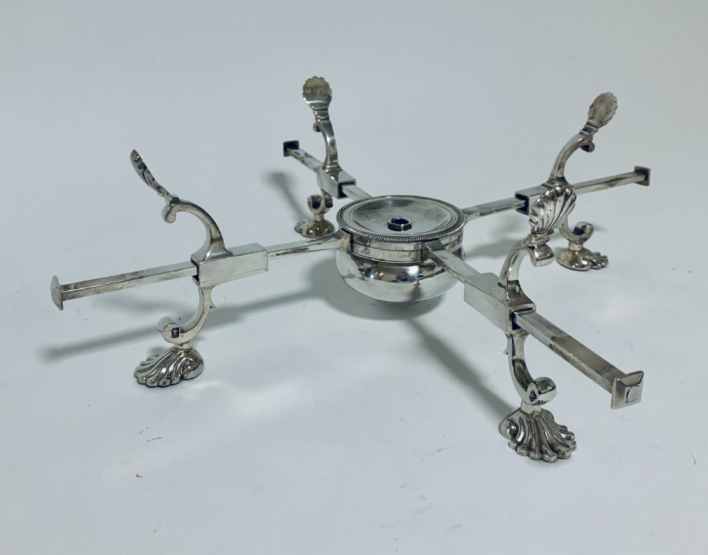 18th Century Georgian Solid Sterling Silver Dish Cross Warmer  View VIII