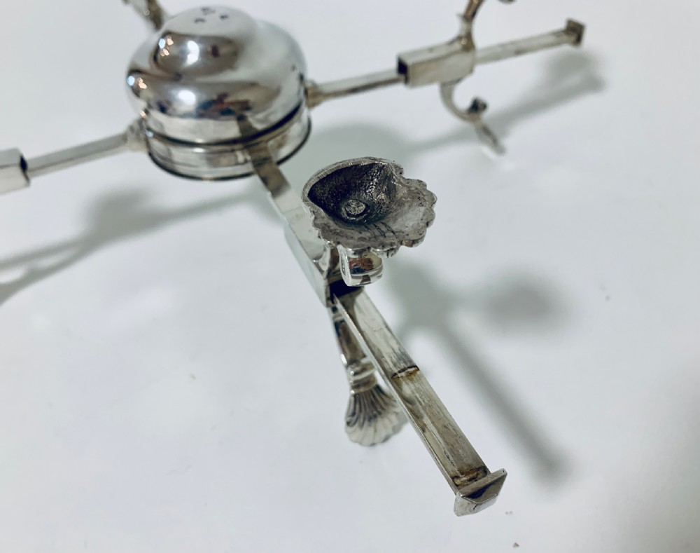 18th Century Georgian Solid Sterling Silver Dish Cross Warmer  View IX