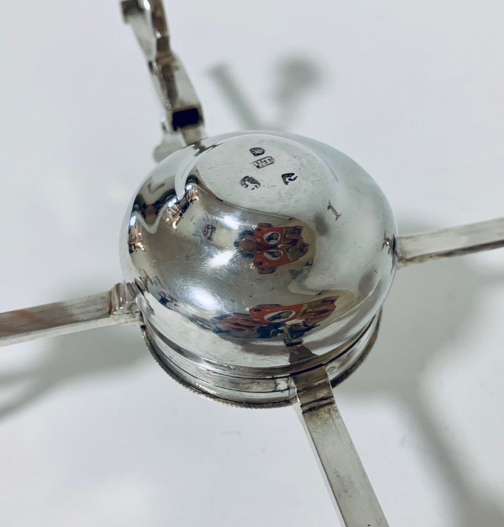 18th Century Georgian Solid Sterling Silver Dish Cross Warmer  View XI