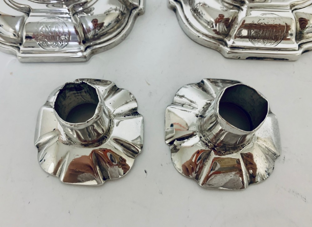 Pair of Antique Georgian 18th Century Solid Sterling Silver Candlesticks  View IX